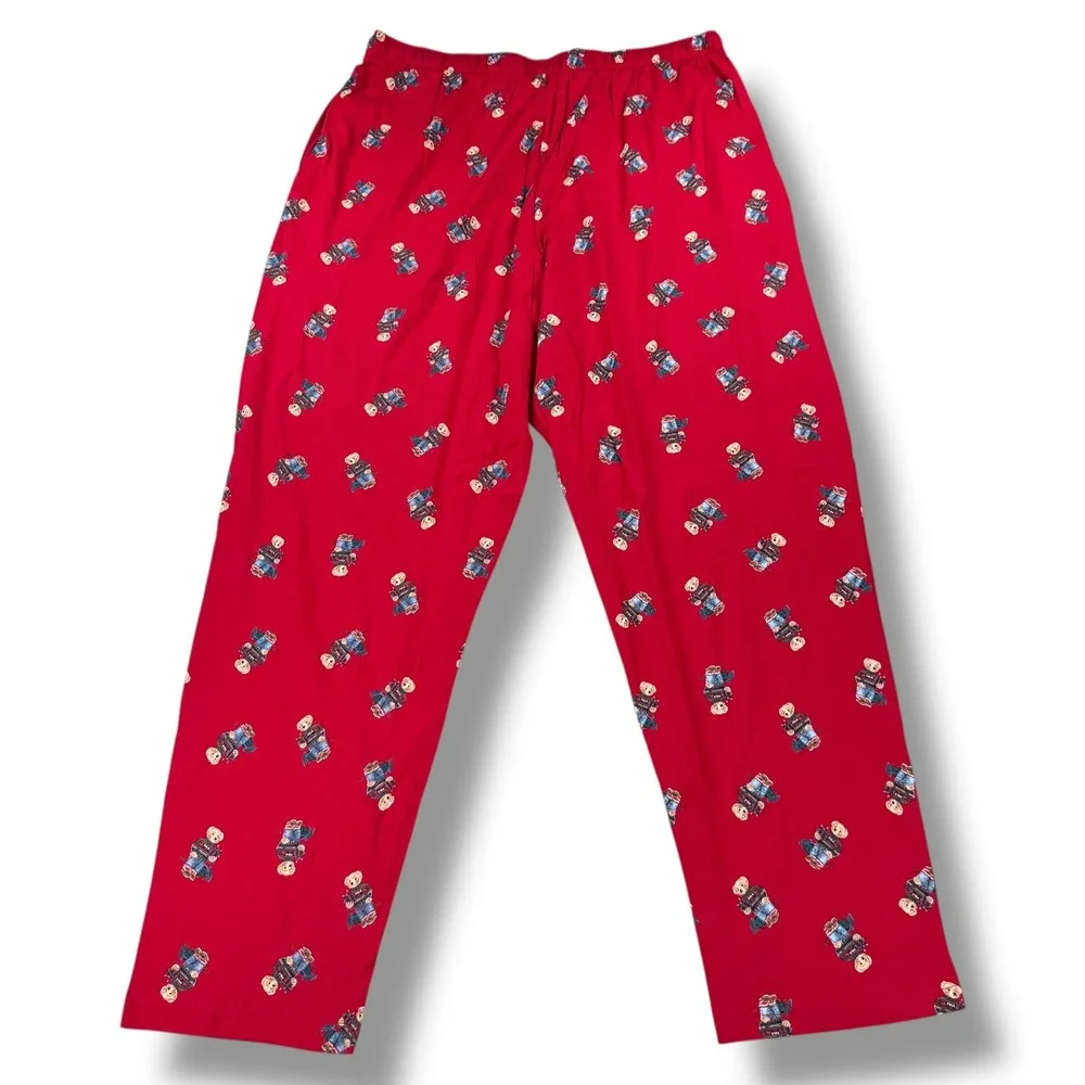 Polo Ralph‎ Lauren Mens Polo Bear Cotton Pajama Pant Size Extra Large XL Red